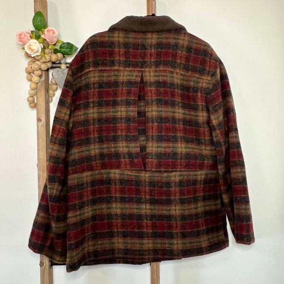 Woolrich Vintage Plaid Red Brown 3 Button Jacket Size X Large - Picture 3 of 6